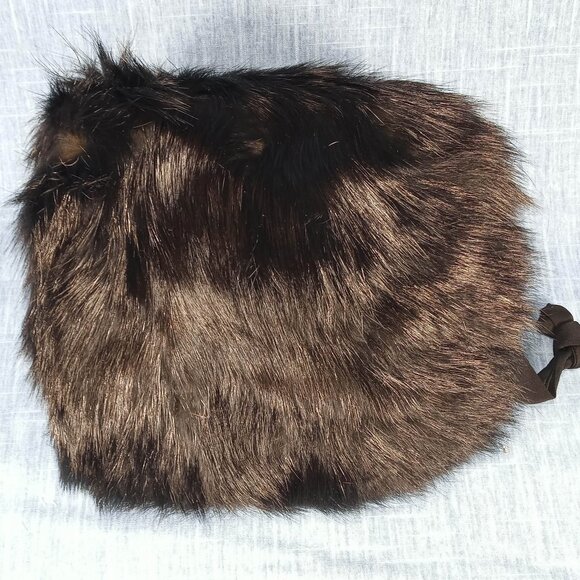 1940's Black Fox Fur Combination Muff and Purse - Picture 1 of 6